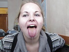 혀 트릭, deepthroat, 타 액, 편도 선, 스 베틀 라 나 20