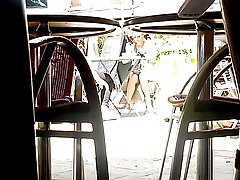 카페에서 좋은 upskirt