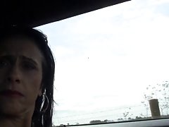 영국 걸 레 안 나 자신 차에서 layby에서 재생